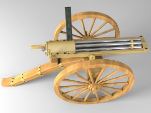 pulemiot gatlinga Model 3D