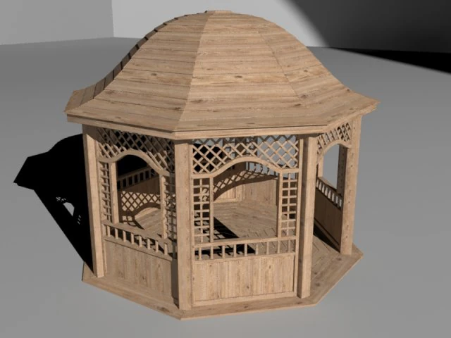 garden pavilion - gazebo 3D Model .c4d .max .obj .3ds .fbx .stl .blend 