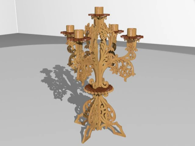 candlestick candleholder 3D Model .c4d .max .obj .3ds .fbx .stl .blend