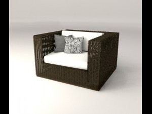 lounge rattan chair Modèle 3D