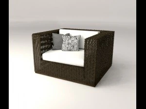 lounge rattan chair 3D Model