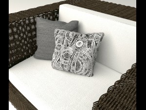 lounge rattan chair Modèle 3D