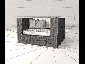 lounge rattan chair Modèle 3D