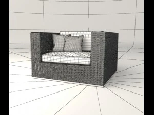 lounge rattan chair 3D Model