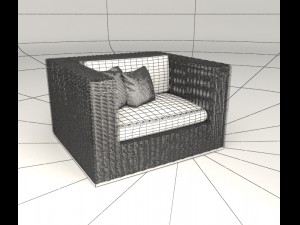 lounge rattan chair Modèle 3D