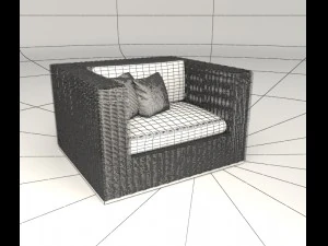 lounge rattan chair 3D Model