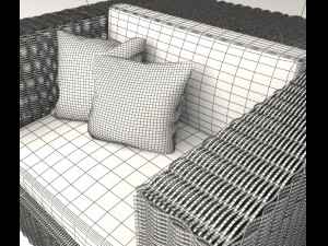 lounge rattan chair Modèle 3D