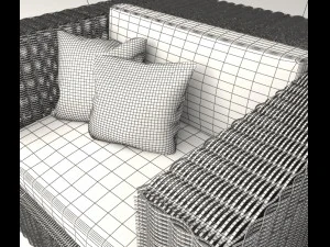 lounge rattan chair 3D Model