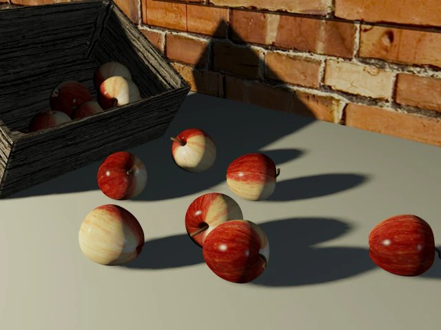 apple in box 3D Model .c4d .max .obj .3ds .fbx .stl .blend 