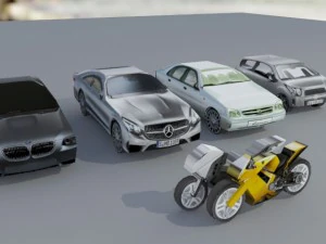 low poly cars 3D Model