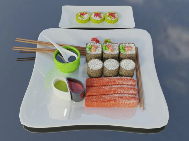 sushi omnomnom 3D Model .c4d .max .obj .3ds .fbx .stl .blend 