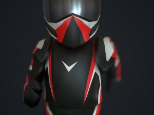 low poly mini motorcyclist 3D Model