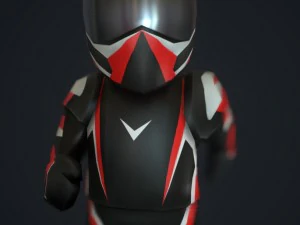 Low-Poly-Mini-Motorradfahrer 3D Modell