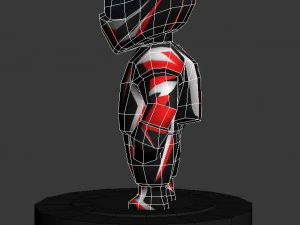 low poly mini motorcyclist 3D Model