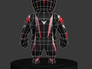 low poly mini motorcyclist Model 3D