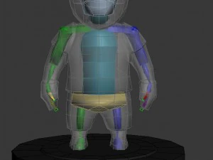 low poly mini motorcyclist 3D Model