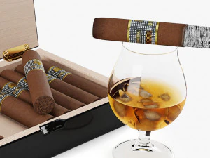 cigares cohiba behike whisky Modèle 3D