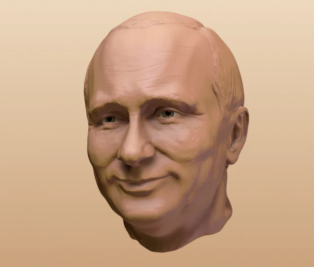 real face model of vladimir putin 3D Print Model .c4d .max .obj .3ds .fbx .stl .blend 
