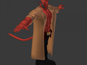 hellboy rigged model for animation in blender 3D Модель