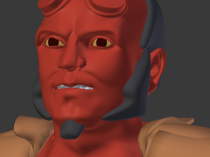 hellboy rigged model for animation in blender 3D Модель