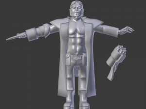 hellboy rigged model for animation in blender 3D Модель