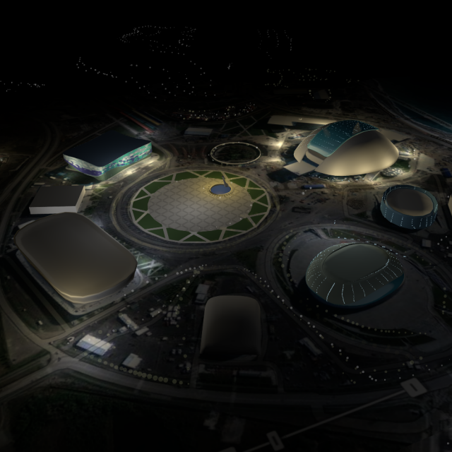 Low poly sochi 2014 olympic park 3D 模型 .c4d .max .obj .3ds .fbx .stl .blend 