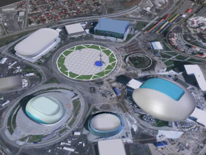 Low poly sochi 2014 olympic park 3D Model