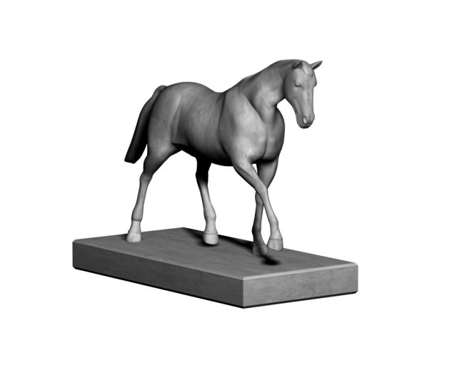 horse statue Model 3D .c4d .max .obj .3ds .fbx .stl .blend 