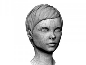 young girl head 3D Model