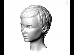 young girl head 3D Model