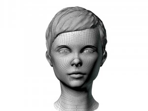 young girl head 3D Model