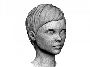 young girl head 3D Model