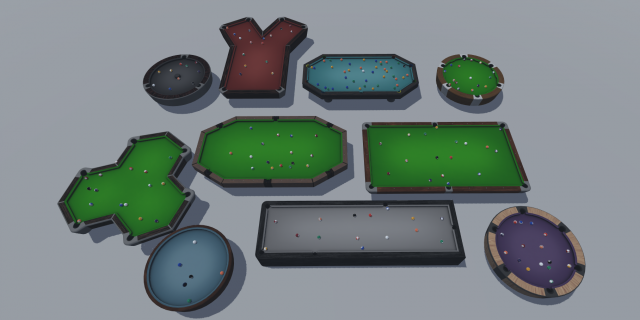 set of tables for billiards 3D मॉडल .c4d .max .obj .3ds .fbx .stl .blend 