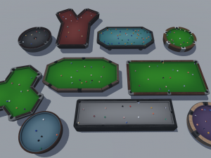 set of tables for billiards 3D मॉडल