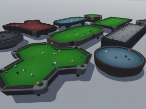 set of tables for billiards 3D मॉडल