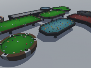 set of tables for billiards 3D मॉडल