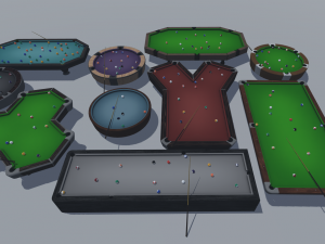 set of tables for billiards 3D मॉडल