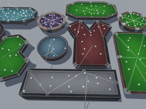 set of tables for billiards 3D मॉडल