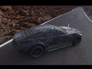 post-apocalyptic battle-car game-ready 3D Model