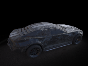 post-apocalyptic battle-car game-ready 3D 模型