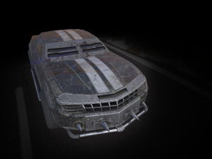post-apocalyptic battle-car game-ready 3D 模型