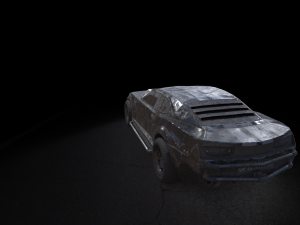post-apocalyptic battle-car game-ready 3D 模型