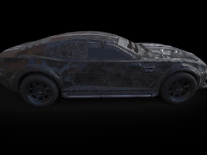 post-apocalyptic battle-car game-ready 3D 模型
