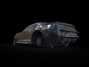 post-apocalyptic battle-car game-ready 3D 模型