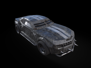 post-apocalyptic battle-car game-ready 3D 模型
