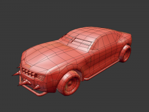 post-apocalyptic battle-car game-ready 3D 模型