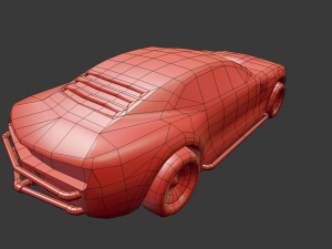 post-apocalyptic battle-car game-ready 3D 模型