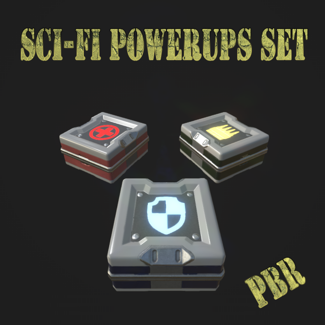 sci-fi powerups set Modèle 3D .c4d .max .obj .3ds .fbx .stl .blend 