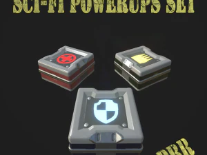 Science-Fiction-Powerups-Set 3D Modell