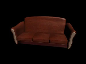 divano in pelle stile wks Modello 3D